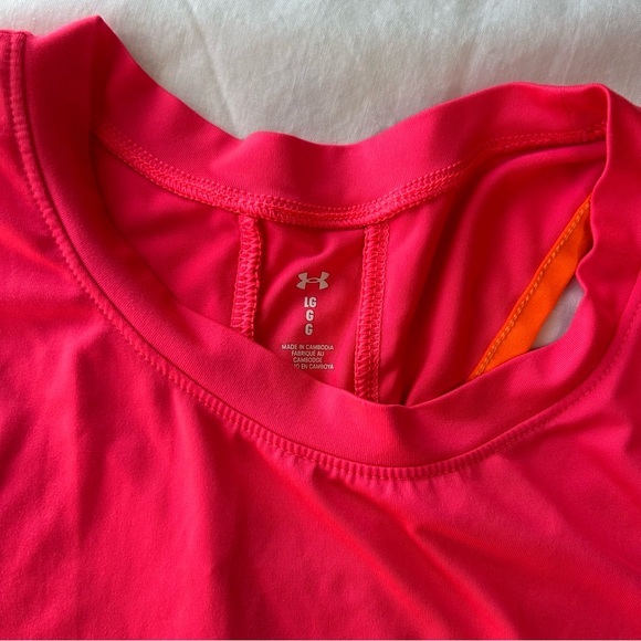 Under Armour Women’s Racerback Athletic Tank Top Pink Orange Size L - Picture 6 of 9